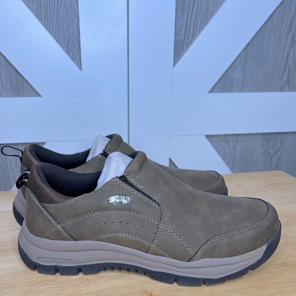 S75. NWT Dr. Scholl's Vail Slip-on Men’s Wide Shoe Dark Taupe 9EE - Picture 2 of 6